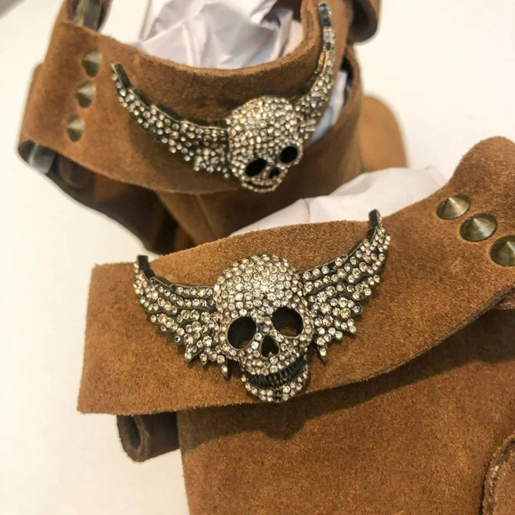 NEW RARE Zadig & Voltaire Arcade Studded Western Suede Harness Ankle Booties 5 - Picture 8 of 15